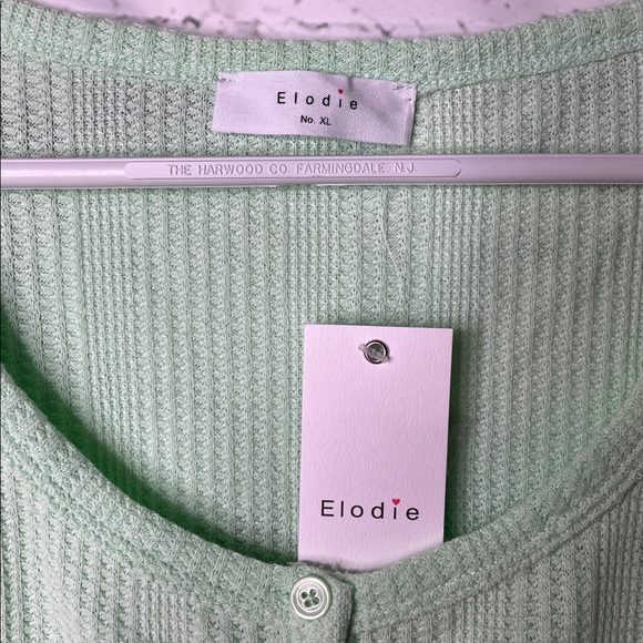 Elodie Mint Green Ribbed Crop Top - Size XL NWT - Picture 4 of 5